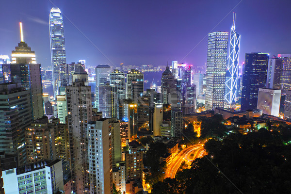 hong kong city at night Stock photo © leungchopan