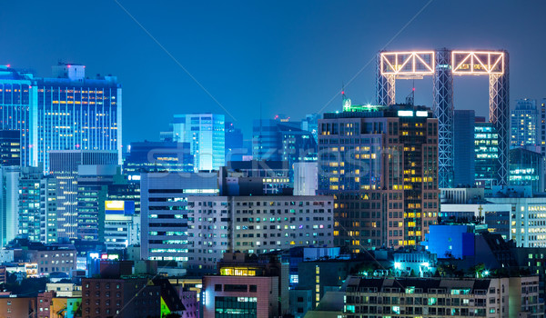 Сеул ночному городу бизнеса город пейзаж свет Сток-фото © leungchopan