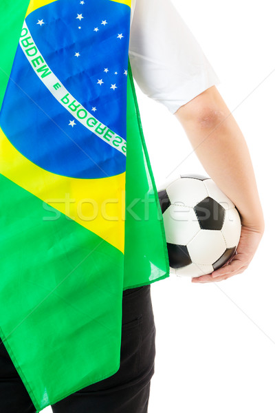 Stock fotó: Brazília · rajongó · futballabda · üzlet · futball · test