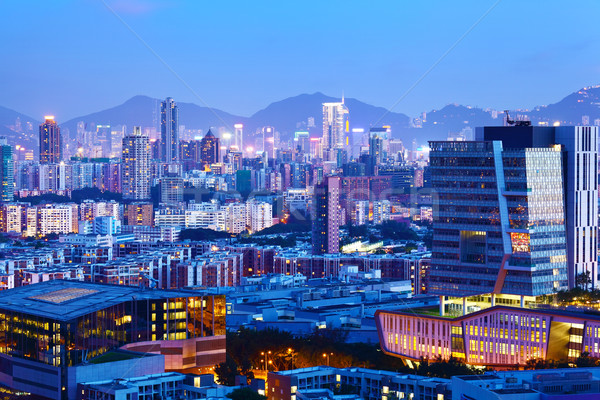 Noite da cidade negócio cidade linha do horizonte corporativo arranha-céu Foto stock © leungchopan
