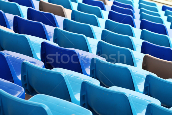 Blue plastic seat in stadium Stock photo © leungchopan