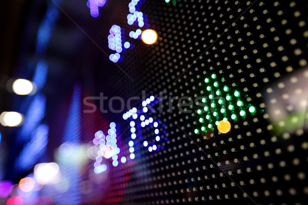 Foto stock: Mercado · de · ações · preços · abstrato · monitor · azul · tela