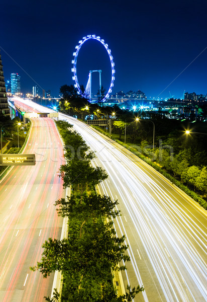 Singapore city at night Stock photo © leungchopan