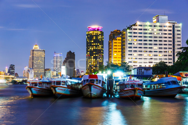 Bangkok skyline at night Stock photo © leungchopan