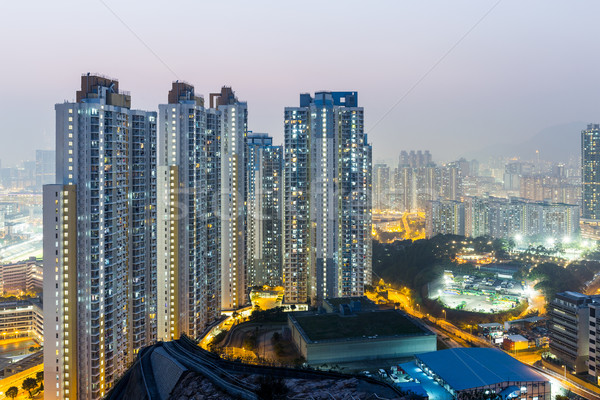 Foto stock: Hong · Kong · apartamento · paisagem · projeto · noite · Ásia