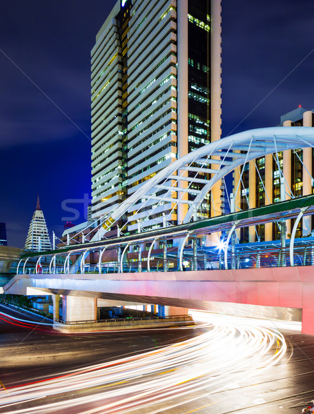 Bangkok skyline and traffic light Stock photo © leungchopan