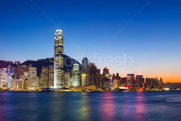 Hong Kong ciudad cielo agua mar azul Foto stock © leungchopan