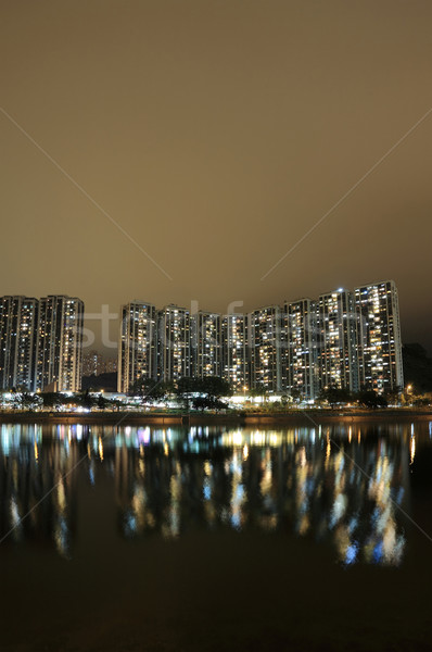 Hong Kong kamu ev nehir gökyüzü çim Stok fotoğraf © leungchopan