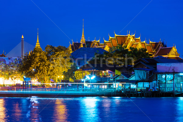 Bangkok temple at night Stock photo © leungchopan