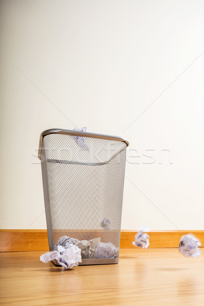 Stock photo: Paper ball throwing to trash