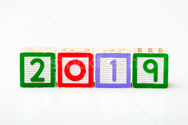 Wooden block for year 2019 Stock photo © leungchopan