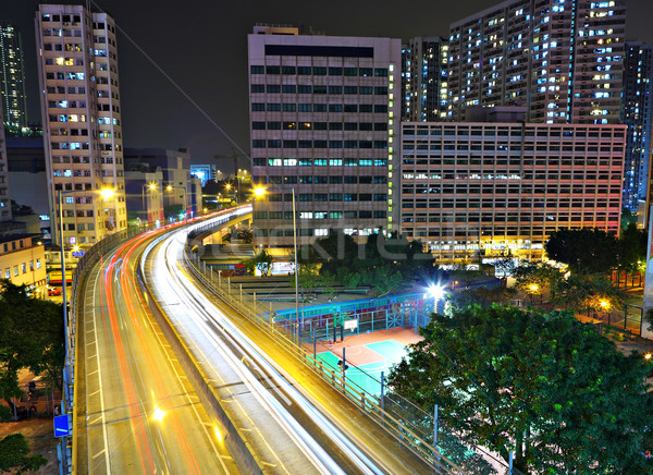 Highway in city at night Stock photo © leungchopan