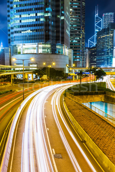 Hong Kong city busy traffic at night Stock photo © leungchopan