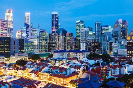 Singapore at night Stock photo © leungchopan