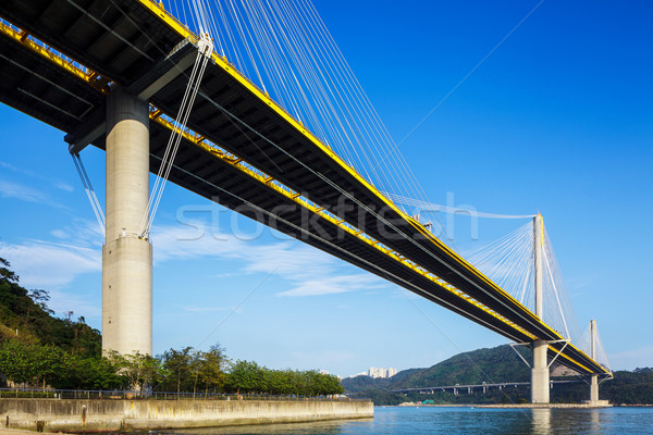 Stok fotoğraf: Asma · köprü · Hong · Kong · gökyüzü · su · yol · manzara