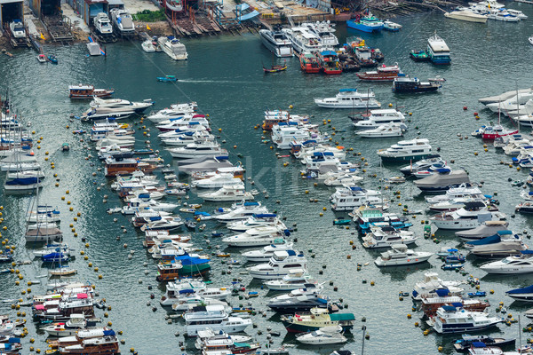 Sheltered harbour from top view Stock photo © leungchopan