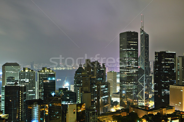 Hong Kong at mid night Stock photo © leungchopan