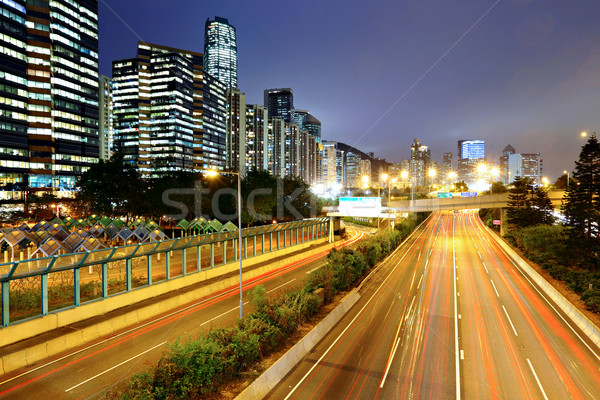 Stok fotoğraf: Trafik · karayolu · kentsel · gece · gökyüzü · araba