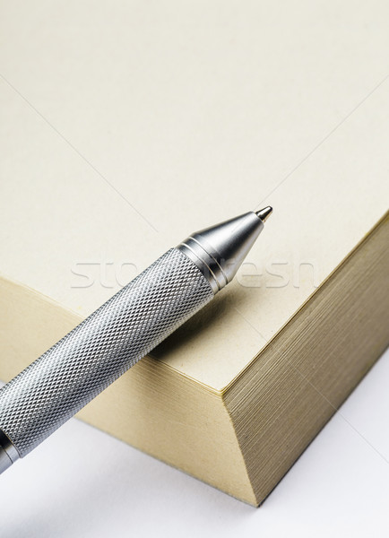 Memo Stift Papier Notebook Eintrag schreiben Stock foto © leungchopan