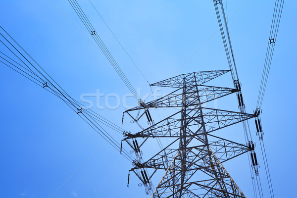 Power tower with blue sky Stock photo © leungchopan