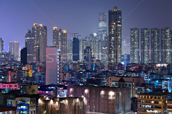 building at night in Hong Kong Stock photo © leungchopan