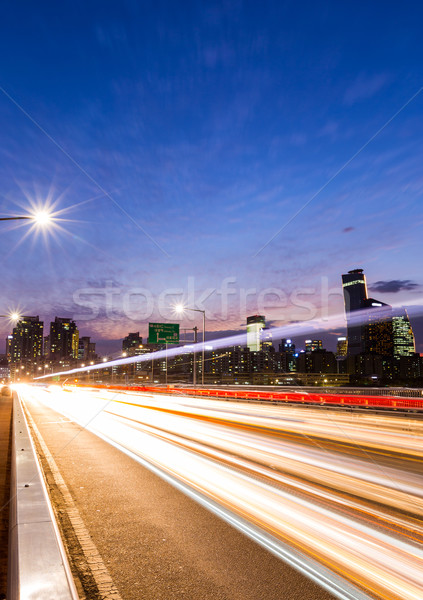 Zajęty ruchu autostrady niebo panoramę architektury Zdjęcia stock © leungchopan