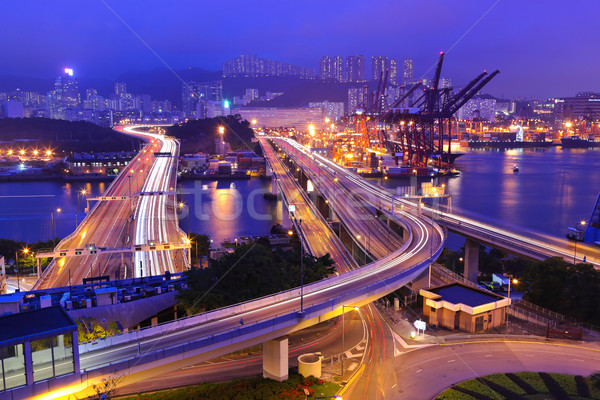Cargo Terminal and highways in Hong Kong Stock photo © leungchopan