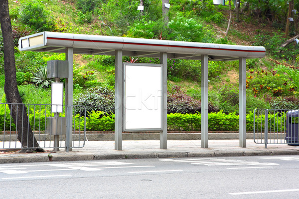 Billboard przystanek autobusowy drogowego miasta szkła podpisania Zdjęcia stock © leungchopan