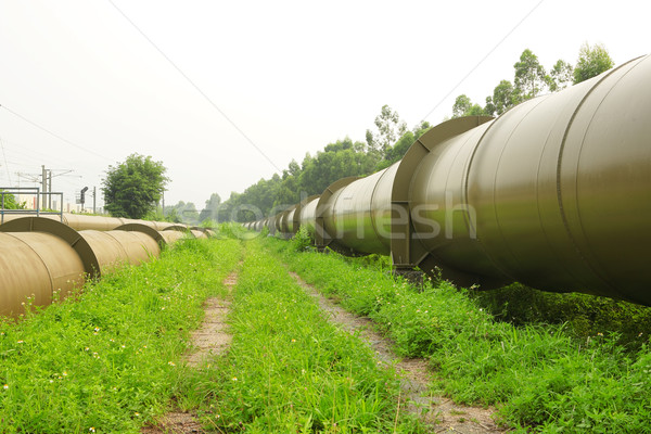 [[stock_photo]]: Pipeline · bleu · usine · pétrolières · industrielle · énergie