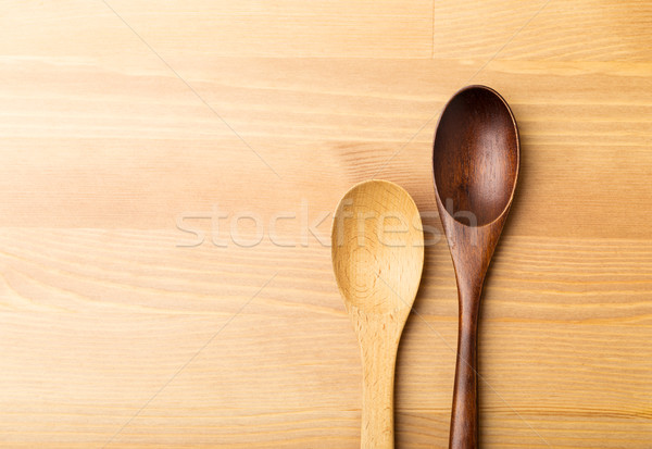 Stockfoto: Houten · theelepeltje · tabel · keuken · bamboe · vintage