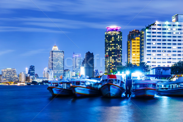 Bangkok skyline at night Stock photo © leungchopan