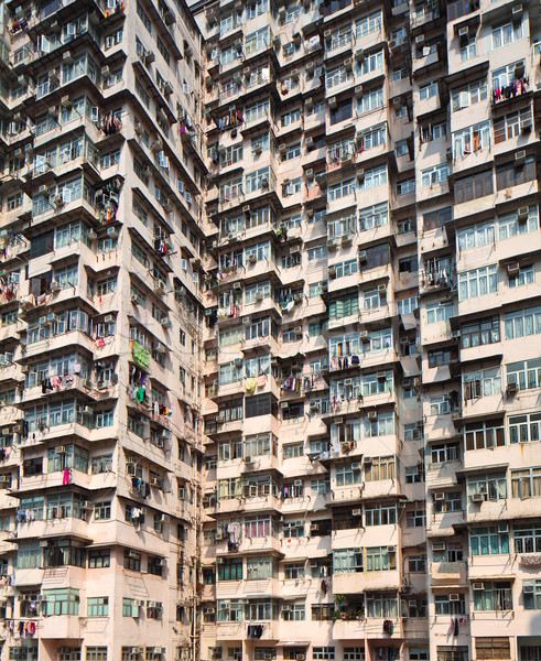 Mieszkaniowy budynku Hongkong życia architektury ubogich Zdjęcia stock © leungchopan