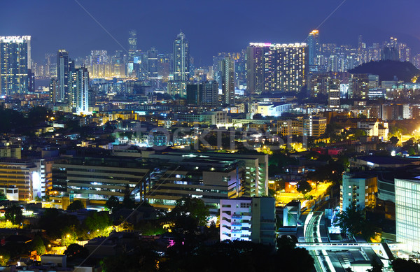 Hong Kong edificio noche ciudad casa aves Foto stock © leungchopan