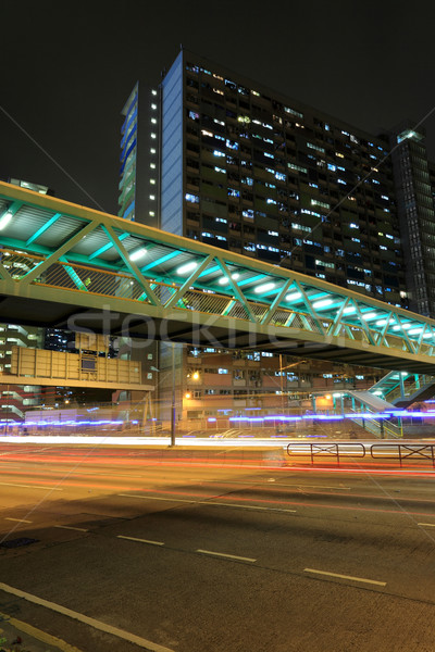 Forgalom belváros üzlet absztrakt fény híd Stock fotó © leungchopan