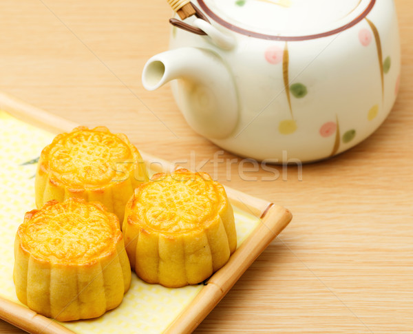 Mooncake and teapot Stock photo © leungchopan