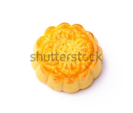 Single mooncake isolated on white Stock photo © leungchopan