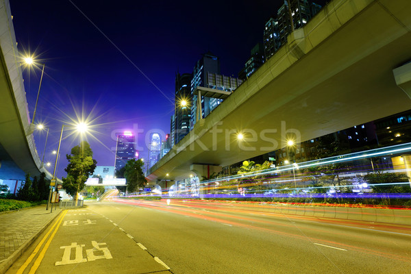 highway light trails in city Stock photo © leungchopan