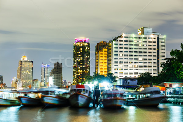Bangkok skyline at night Stock photo © leungchopan