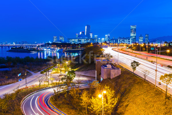Urban city and busy traffic in Seoul Stock photo © leungchopan