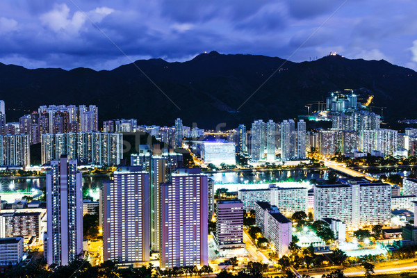 Hong Kong City Night business kantoor gebouw landschap Stockfoto © leungchopan