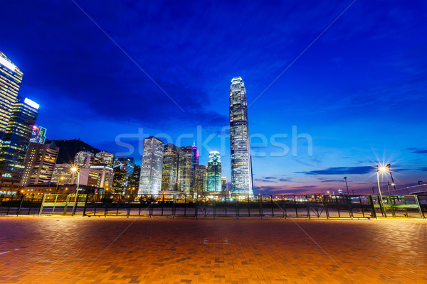 Hong Kong noite edifício cidade paisagem fundo Foto stock © leungchopan