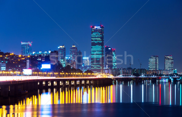 Seoul skyline acqua città mare ponte Foto d'archivio © leungchopan