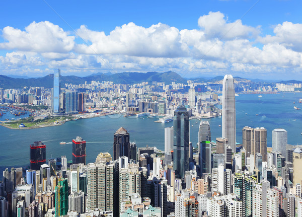 Hongkong panoramę szczyt działalności budynku krajobraz Zdjęcia stock © leungchopan