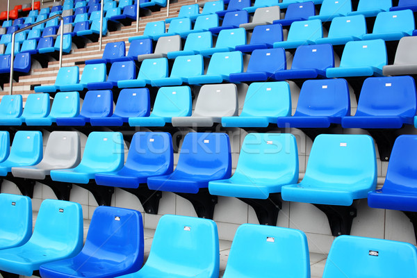 Stockfoto: Publiek · zitting · stadion · sport · Blauw · plastic