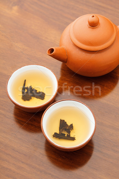 китайский чай напиток продовольствие древесины Кубок Сток-фото © leungchopan