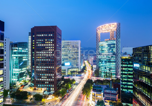 Seoul città business strada costruzione panorama Foto d'archivio © leungchopan
