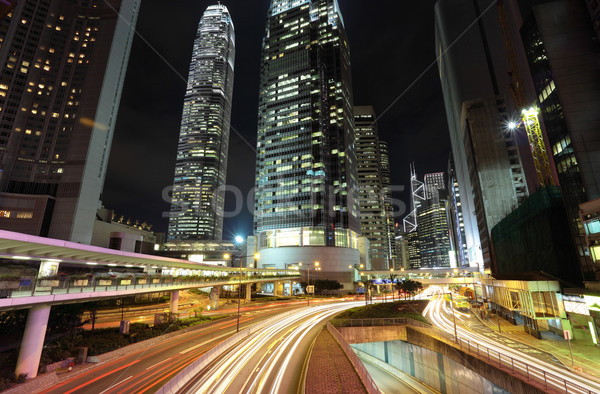 Trafik şehir merkezinde Hong Kong iş soyut sokak Stok fotoğraf © leungchopan