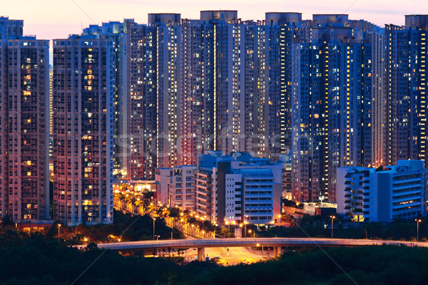 apartment building at night Stock photo © leungchopan