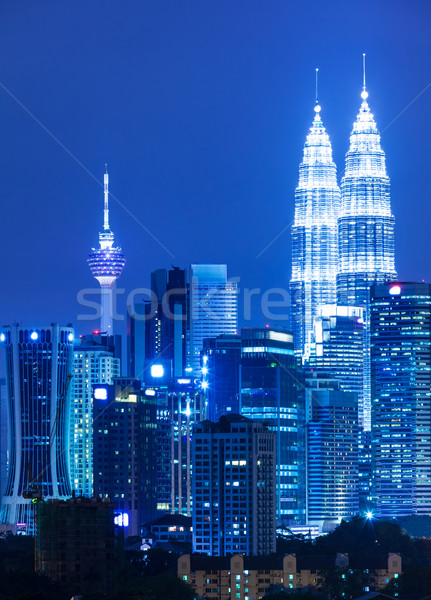 Stock fotó: Kuala · Lumpur · sziluett · éjszaka · üzlet · iroda · vállalati