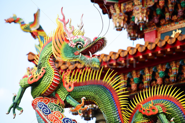 Asian temple dragon Stock photo © leungchopan